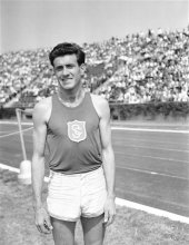 Zamperini as an Olympic-class runner for University of Southern California
